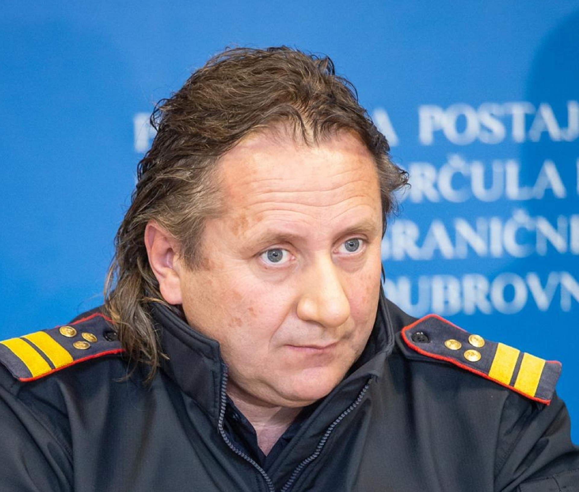 Dubrovnik: Predstavnici žurnih službi o požaru u hidroelektrani 14.01.2019., Vila Palma, Dubrovnik - Pozar u Hidroelektrani Dubrovnik tema je konferencije za medije koja se danas odrzala u Policijskoj upravi dubrovacko-neretvanskoj gdje su govorili svi predstavnici zurnih sluzbi koje su sudjelovale u ovom tragicnom dogadjaju. Zupanijski vatrogasni zapovjednik Stjepan Simovic Photo: Grgo Jelavic/PIXSELL