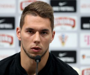 14.06.2018., Rusija, Roscino - Svjetsko nogometno prvenstvo u Rusiji 2018. Hrvatski nogometni reprezentativci Ivan Rakitic i Marko Pjaca odrzali su konferenciju za medije na stadionu Arena Roscino. 
Photo: Igor Kralj/PIXSELL