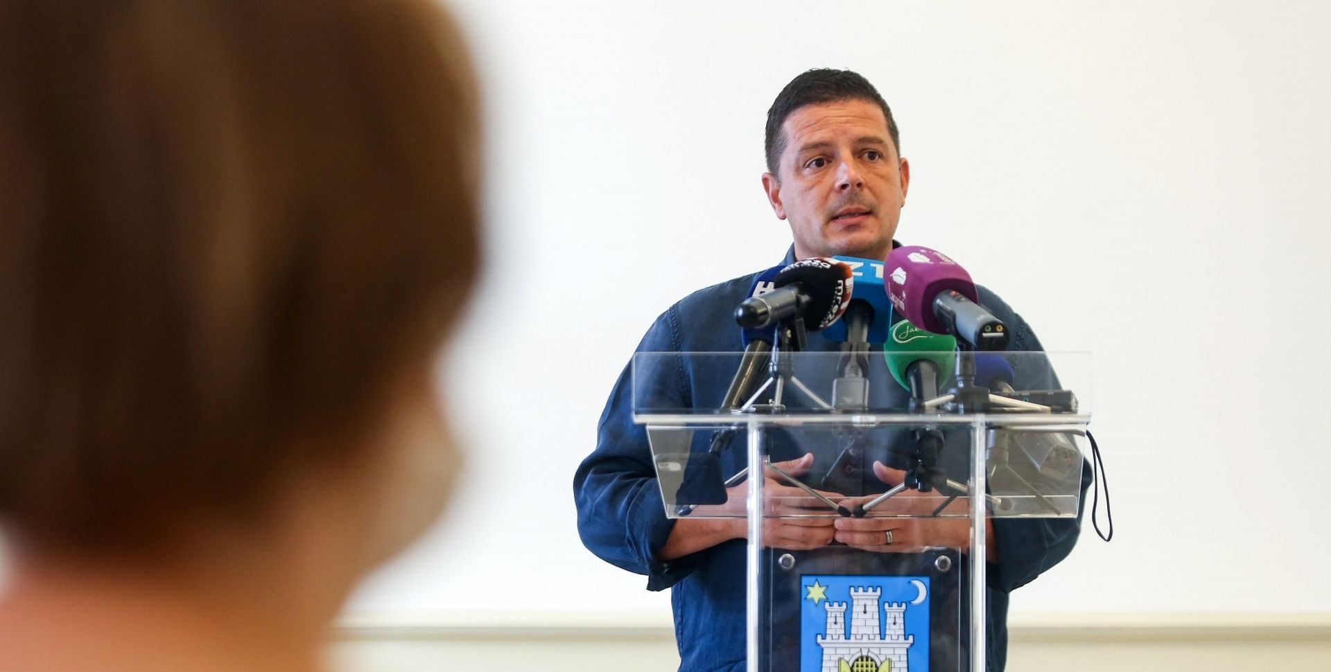 14.08.2020., Zagreb -  Zastupnik Gradske skupstine grada Zagreba Tomislav Stojak na konferenciji za medije
Photo: Marin Tironi/PIXSELL