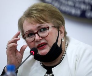 16.06.2020., Sarajevo, Bosna i Hercegovina - Ministrica vanjskih poslova BiH Bisera Turkovic na konferenciji za medije nakon sastanka s v.d. ministrom za Europu i vanjske poslove Republike Albanije Gentom Cakajem. Photo: Armin Durgut/PIXSELL