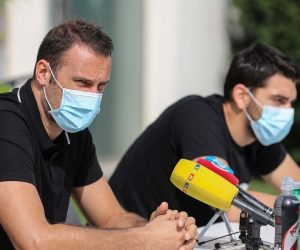 16.09.2020,Zagreb - Konferencija za medije Prvo plinarsko drustvo Zagreb - Tema konferencije najava je utakmice 1. kola EHF Lige prvaka u kojoj hrvatski rukometni prvaci docekuju THW Kiel. Trener Igor Vori i golman Matej Asanin.
Photo: Jurica Galoic/PIXSELL