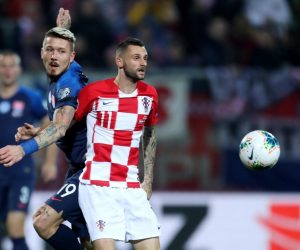 16.11.2019., stadion HNK Rijeka, Rijeka - Kvalifikacije za Europsko prvenstvo, skupina E, 9. kolo, Hrvatska - Slovacka. Juraj Kucka, Marcelo Brozovic. 
Photo: Igor Soban/PIXSELL