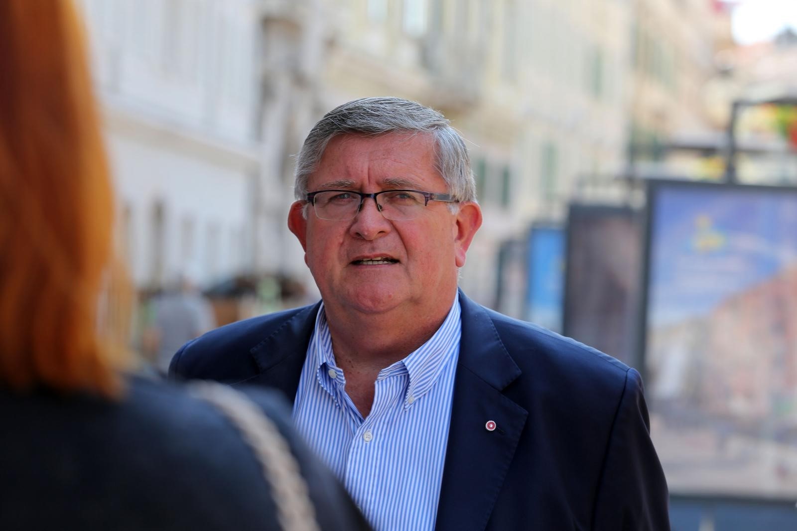 17.06.2020., Rijeka - Otvorenje izlozbe "Djecja kuca" na postamentima na Korzu, u sklopu Dana Svetog Vida. Gradonacelnik Vojko Obersnel.  Photo: Goran Kovacic/PIXSELL