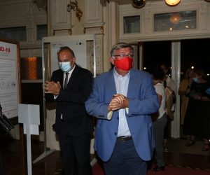 18.09.2020., Rijeka - Gala koncert solistice Karite Mattila u HNK Ivan pl Zajc uz Rijecki simfonijski orkestar pod ravnanjem Villea Matvejeffa. Nazocili su Orsat Miljanic, Vojko Obersnel i intedant kazaista Marin Blazevic.
Photo:Goran Kovacic/PIXSELL