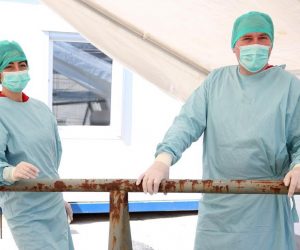 19.03.2020., Karlovac - Pacijenti za testiranje na koronavirus u Opcoj bolnici Karlovac prolaze kroz trijazu. 
Photo: Kristina Stedul Fabac/PIXSELL