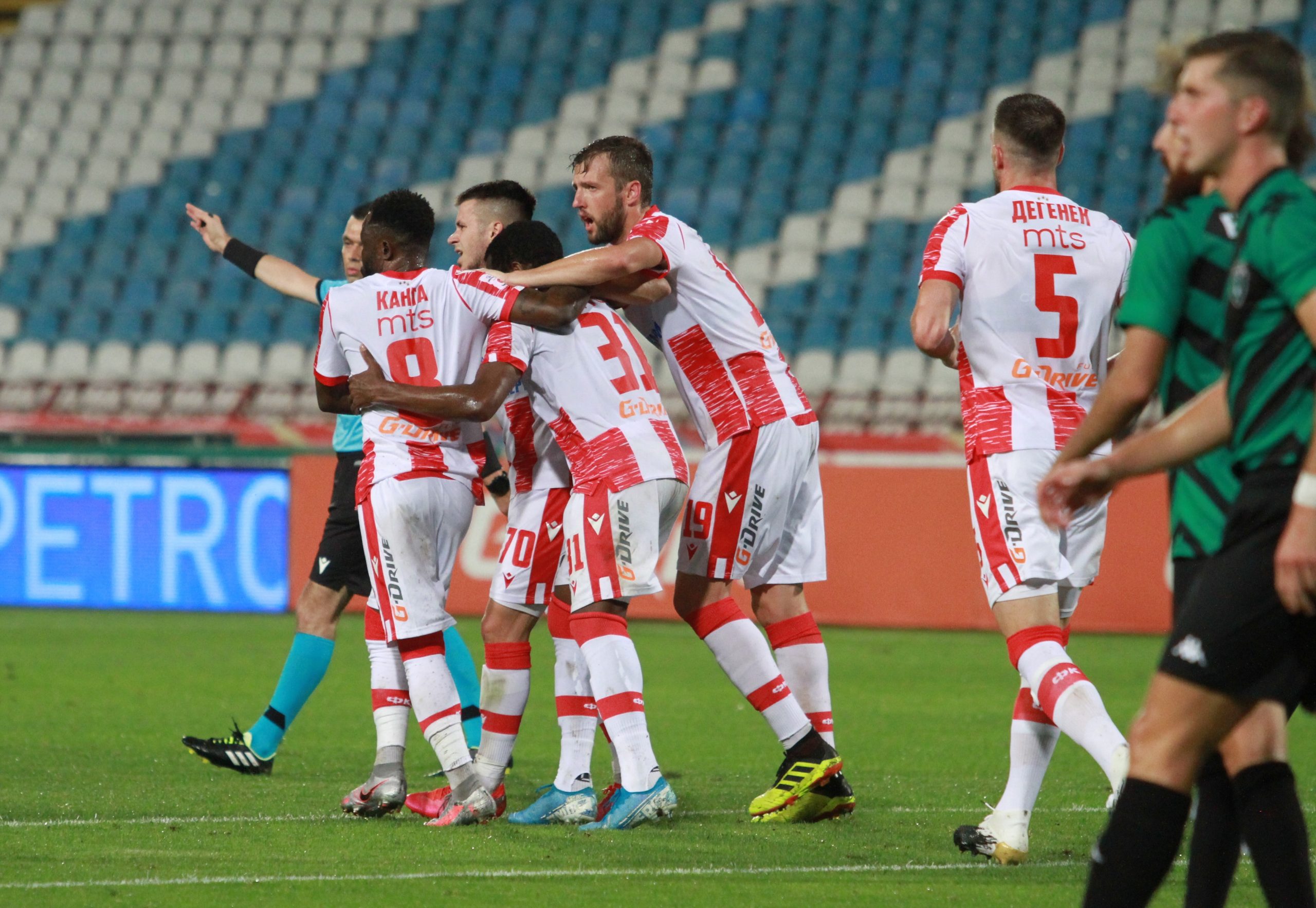 18, August, 2020, Belgrade - The match of the first round of qualifications for the Champions League between FK Crvena zvezda and FK Evropa played at the "Rajko Mitic" stadium. . Photo: Milos Tesic/ATAImages

18, avgust, 2020, Beograd - Utakmica prvog kola kvalifikacija za Ligu sampiona izmedju FK Crvena zvezda i FK Evropa odigrana na stadionu "Rajko Mitic". . Photo: Milos Tesic/ATAImages