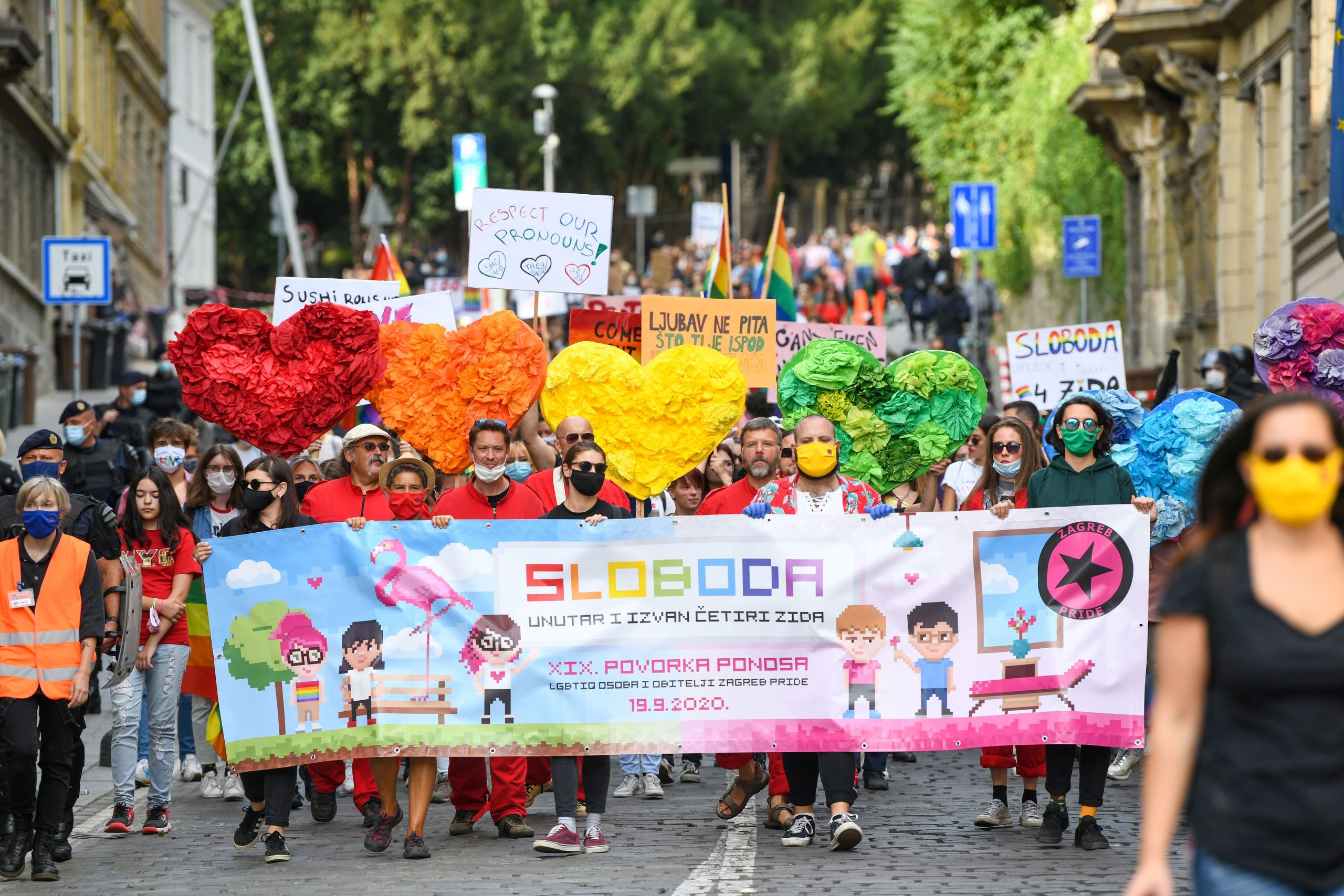 19.09.2020., Zagreb - 19. Povorka ponosa LGBTIQ osoba i obitelji Zagreb Pride 2020 pod sloganom "Sloboda unutar i izvan cetiri zida". Povorka je po prvi puta krenula s Trga svetog Marka. Photo: Josip Regovic/PIXSELL