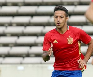 20.06.2016., stadion Chaban-Delmas, Bordeaux, Francuska - Spanjolska nogometna reprezentacija odradila je sluzbeni trening na stadionu Chaban-Delmas umjesto na stadionu Bordeauxa kako bi se na istom sacuvao  travnjak za sutrasnju utakmicu protiv reprezentacije Hrvatske u 3. kolu skupine D. Thiago Alcantara. 
Photo: Goran Stanzl/PIXSELL