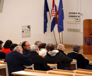 23.02.2018., Split - Na Pravnom fakuletu odrzano je rociste o razdiobi sredstava prikupljenih od kupaca nekretnina Dalmacijavina u stecaju. 
Photo: Miranda Cikotic/PIXSELL