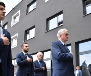 25.06.2020., Pozega - Predsjednik Vlade Andrej Plenkovic sudjelovao je na svecanosti otvorenja Studenskog doma dr. Franjo Tudjman. Zdravko Maric, Miroslav Tudjman, Andrej Plenkovic. 
Photo: Ivica Galovic/PIXSELL