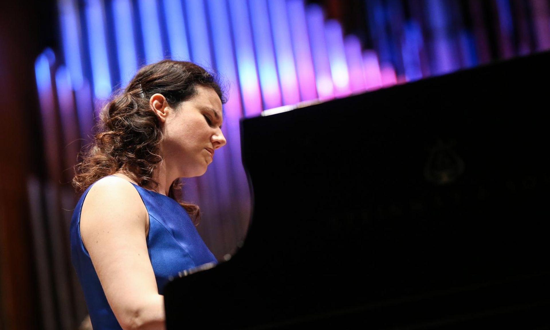 27.04.2018., Zagreb - Koncert Zagrebacke filharmonije pod ravnanjem dirigenta Davida Danzmayra i Martine Filjak na klaviru u Koncertnoj dvorani Vatroslava Lisinskog. 

Photo: Petar Glebov/PIXSELL