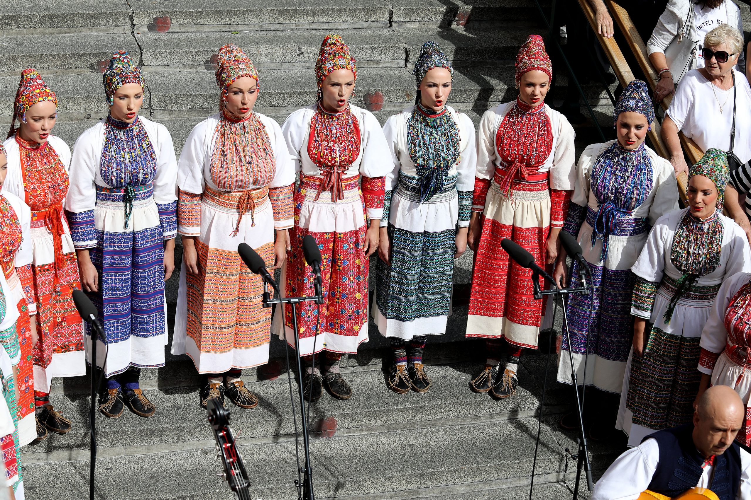 27.09.2019., Zagreb -  Kod stuba trzice Dolac odrzan je kraci nastup Ladarica i Orkestra Lada povodom Svjetskog dana turizma.
Photo: Patrik Macek/PIXSELL