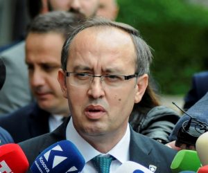 FILE PHOTO: Kosovo Prime Minister Avdullah Hoti talks to media outside the parliament building in Pristina, Kosovo FILE PHOTO: Kosovo Prime Minister Avdullah Hoti talks to media outside the parliament building in Pristina, Kosovo, June 3, 2020. REUTERS/Laura Hasani/File Photo Laura Hasani