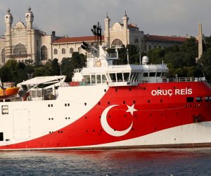 FILE PHOTO: Turkish seismic research vessel Oruc Reis is seen in Istanbul FILE PHOTO: The Turkish seismic research vessel Oruc Reis is seen in Istanbul, Turkey, August 22, 2019. Picture taken August 22, 2019. REUTERS/Murad Sezer/File Photo Murad Sezer