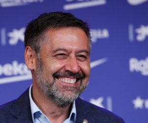 FC Barcelona unveil new signing Pedri Soccer Football - FC Barcelona unveil new signing Pedri - Auditorium 1899, Barcelona, Spain - August 20, 2020  FC Barcelona president Josep Maria Bartomeu during the unveiling  REUTERS/Albert Gea ALBERT GEA