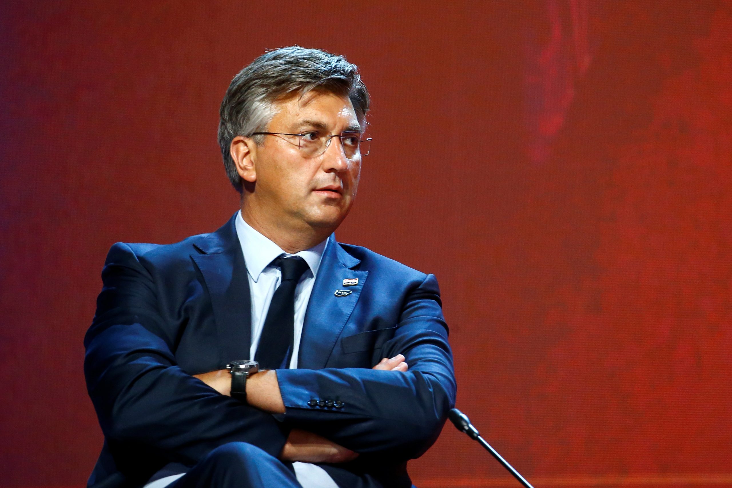 Bled Strategic Forum, in Bled Croatia's Prime Minister Andrej Plenkovic looks on during the "Leaders' Panel: Europe after Brexit and COVID-19" at the Bled Strategic Forum, in Bled, Slovenia August 31, 2020. REUTERS/Borut Zivulovic BORUT ZIVULOVIC