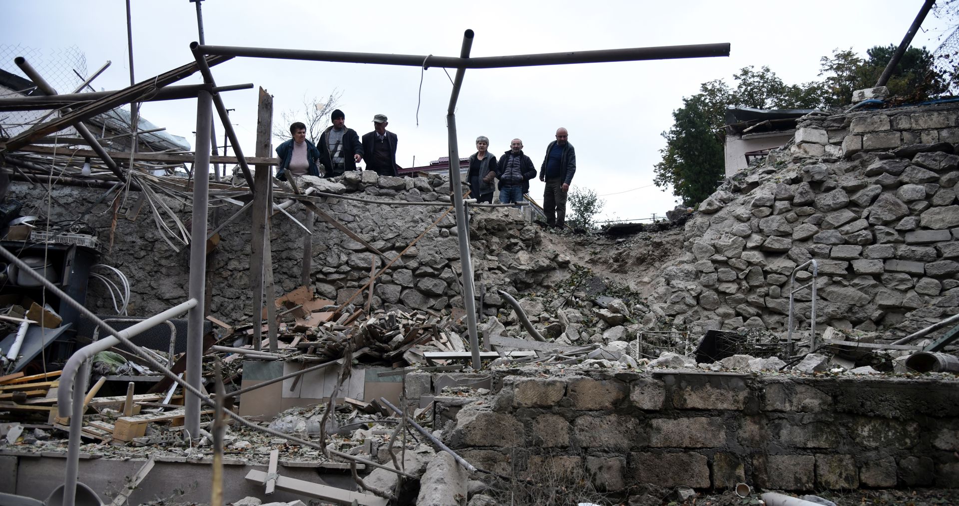 epa08721164 A view of damages after shelling by Azerbaijani artillery, Stepanakert, Nagorno-Karabakh, 04 October 2020. Armed clashes erupted on 27 September 2020 in the simmering territorial conflict between Azerbaijan and Armenia over the Nagorno-Karabakh territory along the contact line of the self-proclaimed Nagorno-Karabakh Republic (also known as Artsakh).  EPA/DAVID GHAHRAMANYAN / NKR INFOCENTER / PAN PHOTO
