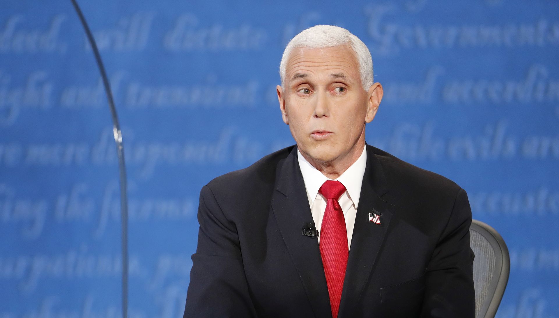 epaselect epa08728205 US Vice President Mike Pence speaks as he debates Senator Kamala Harris during the Vice Presidential debate at the University of Utah's Kingsbury Hall in Salt Lake City, Utah, USA, 07 October 2020. The debate is the only one between the two and follows one debate between President Donald J. Trump and former Vice President Joe Biden who are scheduled to debate two more times before the US Election Day on 03 November, 2020.  EPA/SHAWN THEW