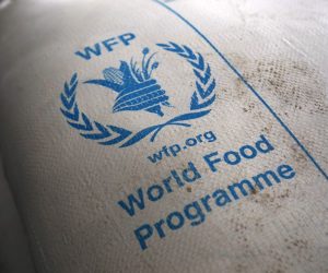 epa08731081 (FILE) - Food rations provided by the World Food Programme (WFP) sit at an aid distribution center in Sana'a, Yemen, 11 February 2020 (reissued 09 October 2020). The 2020 Nobel Peace Prize has been awarded to World Food Programme, the  Norwegian Nobel Committee announced in Oslo.  EPA/YAHYA ARHAB *** Local Caption *** 55868814