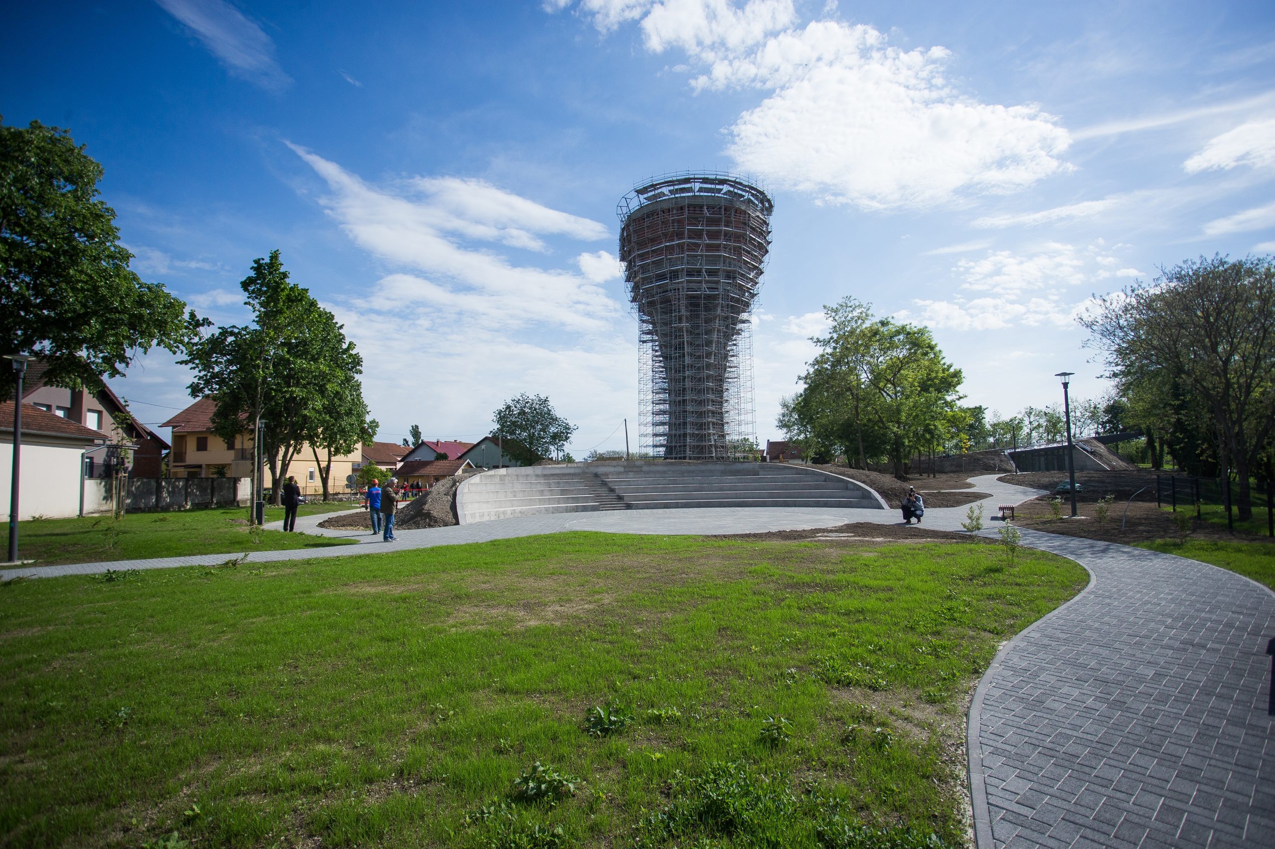 03.05.2019., Vukovar - Predsjednik Vlade Andrej Plenkovic obisao rekonstrukciju gradjevine Vodotoranj Vukovar u Memorijalno spomen obiljezje Domovinskog rata. Photo: Davor Javorovic/PIXSELL