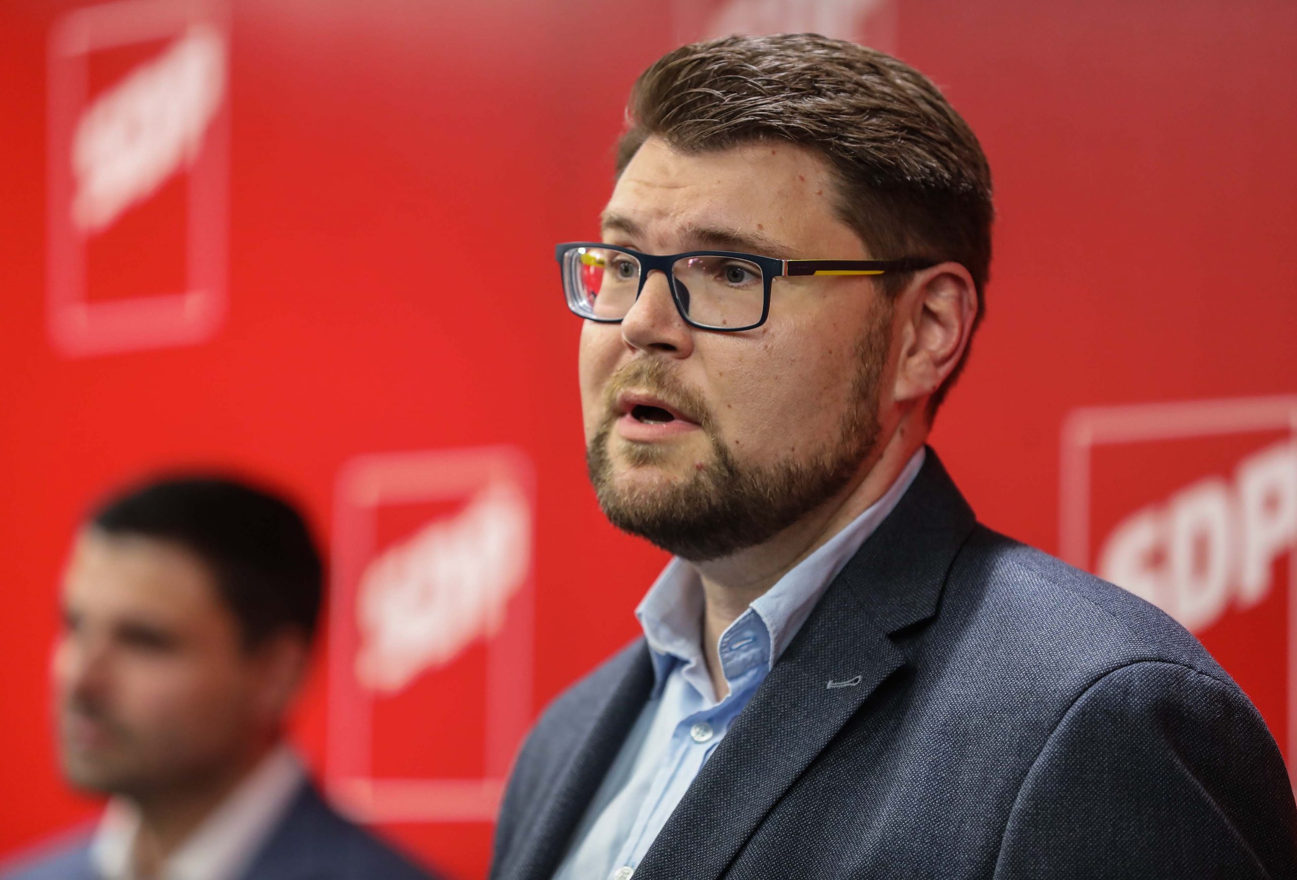 03.10.2020., Zagreb - U sjedistu SDP-a nakon unutarstranackih izbora predstavljen je novi predsjednik stranke Pedja Grbin. Photo: Jurica Galoic/PIXSELL