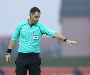 Velika Gorica: Susret Gorice i Hajduka u 13. kolu HT Prve lige 04.11.2018., Gradski stadion, Velika Gorica - Hrvatski Telekom Prva liga, 13. kolo, HNK Gorica - HNK Hajduk.  Sudac Fran Jovic
Photo: Luka Stanzl/PIXSELL