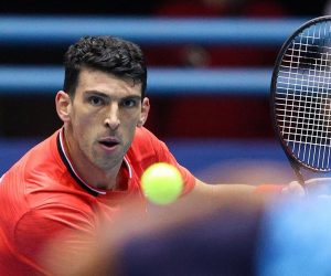 07.03.2020., Dom Sportova, Zagreb - Davis Cup, kvalifikacije, Hrvatska - Indija, parovi. Mate Pavic, Franko Skugor - Rohan Bopanna, Leander Paes. 
Photo: Goran Stanzl/PIXSELL