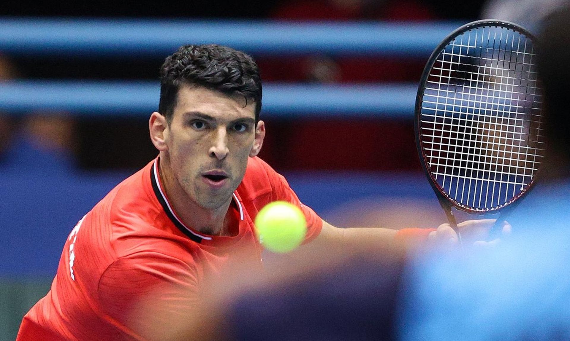 07.03.2020., Dom Sportova, Zagreb - Davis Cup, kvalifikacije, Hrvatska - Indija, parovi. Mate Pavic, Franko Skugor - Rohan Bopanna, Leander Paes. 
Photo: Goran Stanzl/PIXSELL