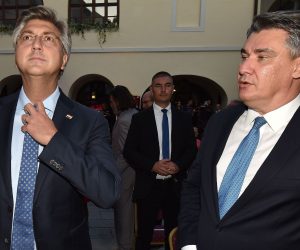 08.09.2020., Varazdin - Predsjednik Vlade Andrej Plenkovic i predsjednik RH Zoran Milanovic prisustvovali su svecanoj sjednici Varazdinske zupanije. Photo: Vjeran Zganec Rogulja/PIXSELL
