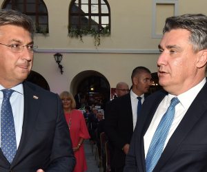08.09.2020., Varazdin - Predsjednik Vlade Andrej Plenkovic i predsjednik RH Zoran Milanovic prisustvovali su svecanoj sjednici Varazdinske zupanije. Photo: Vjeran Zganec Rogulja/PIXSELL