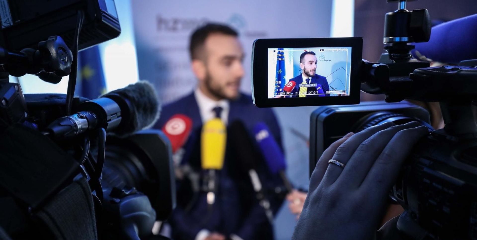 09.03.2020., Zagreb - Predstavljanje projekta "Modernizacija IKT podrske Hrvatskog zavoda za mirovinsko osiguranje - eHZMO". Ministar Josip Aladrovic. 
Photo: Jurica Galoic/PIXSELL