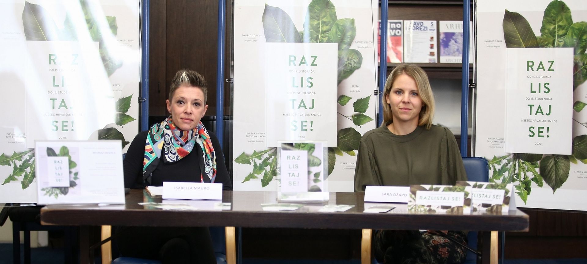 09.10.2020., Zagreb - Konferencija za medije u povodu otvaranja manifestacije Mjesec hrvatske knjige 2020. Isabella Mauro, Sara Dzapo.
Photo: Matija Habljak/PIXSELL