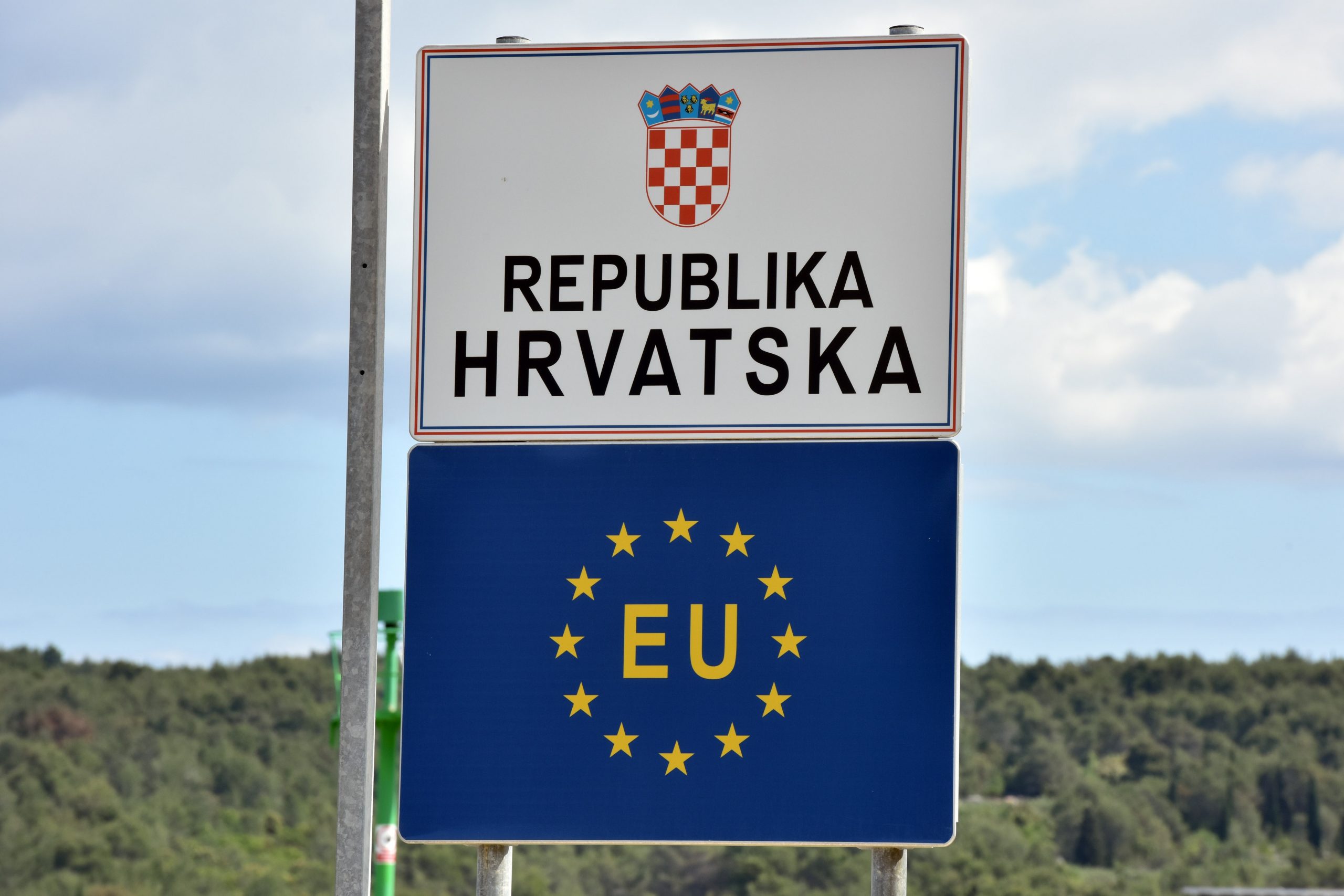 10.05.2017., Hvar - Oznaka drzavne granice - Republika Hrvatska i Europska unija
Photo: Hrvoje Jelavic/PIXSELL