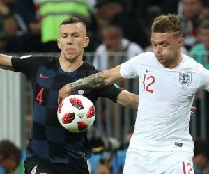 11.07.2018., stadion Luznjiki, Moskva, Rusija - Svjetsko nogometno prvenstvo 2018., polufinale, Hrvatska - Engleska. Ivan Perisic, Kieran Trippier. Photo: Igor Kralj/PIXSELL