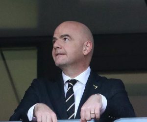 11.07.2018., stadion Luznjiki, Moskva, Rusija - Svjetsko nogometno prvenstvo 2018., polufinale, Hrvatska - Engleska. Gianni Infantino, Andrej Plenkovic u lozi. Photo: Igor Kralj/PIXSELL