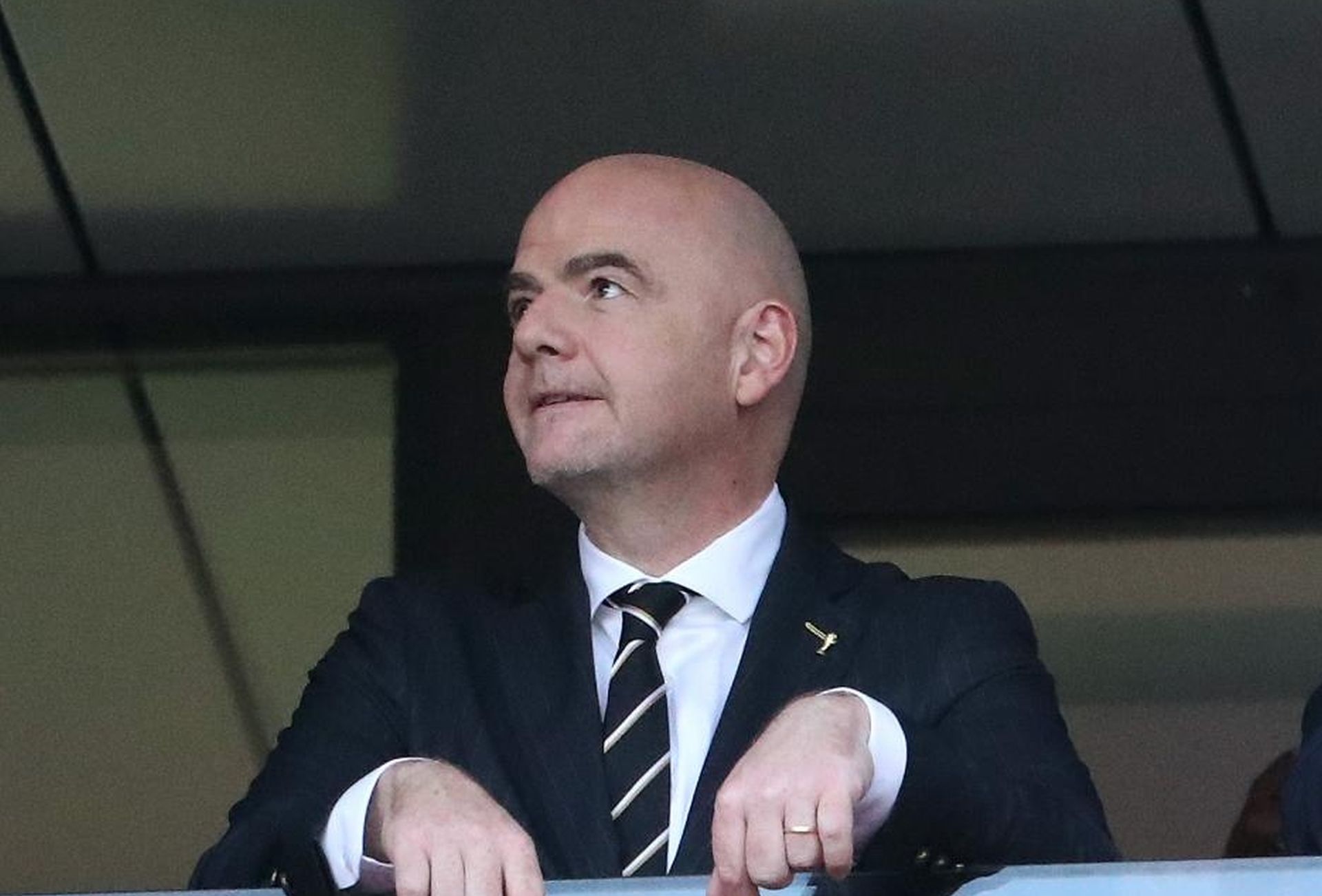 11.07.2018., stadion Luznjiki, Moskva, Rusija - Svjetsko nogometno prvenstvo 2018., polufinale, Hrvatska - Engleska. Gianni Infantino, Andrej Plenkovic u lozi. Photo: Igor Kralj/PIXSELL
