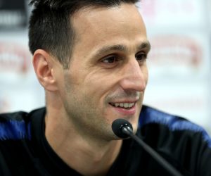 13.06.2018., Rusija, Roscino - Svjetsko nogometno prvenstvo u Rusiji 2018. Hrvatski nogometni reprezentativci Ivan Perisic i Nikola Kalinic odrzali su konferenciju za medije na stadionu Arena Roscino. 
Photo: Igor Kralj/PIXSELL