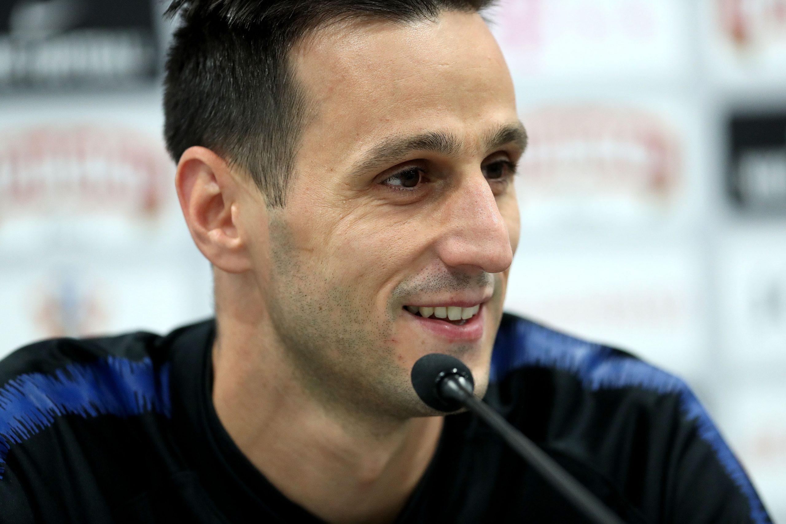 13.06.2018., Rusija, Roscino - Svjetsko nogometno prvenstvo u Rusiji 2018. Hrvatski nogometni reprezentativci Ivan Perisic i Nikola Kalinic odrzali su konferenciju za medije na stadionu Arena Roscino. 
Photo: Igor Kralj/PIXSELL