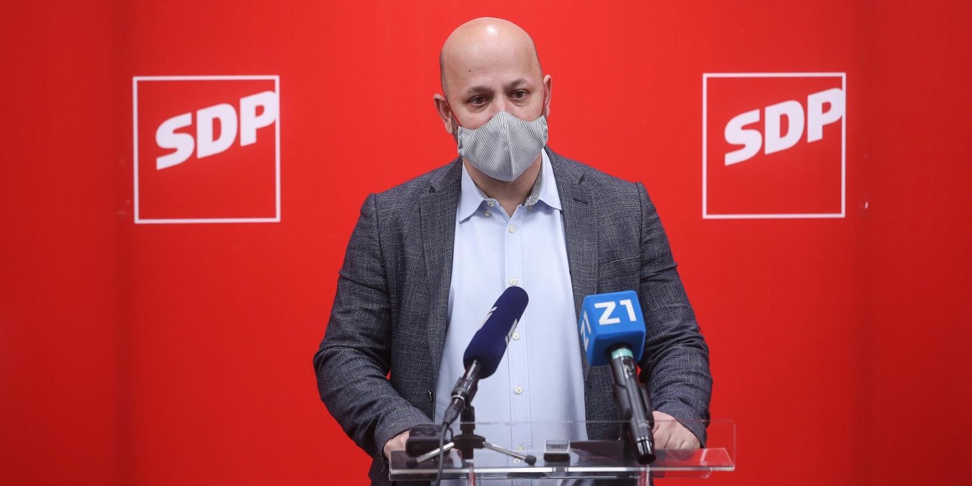 14.10.2020., Zagreb - Konferencija za medije SDP-a Zagreb s temom "Uoci sjednice Gradske skupstine Grada Zagreba  predstavljanje novih zastupnika SDP-a". Photo: Zeljko Lukunic/PIXSELL
