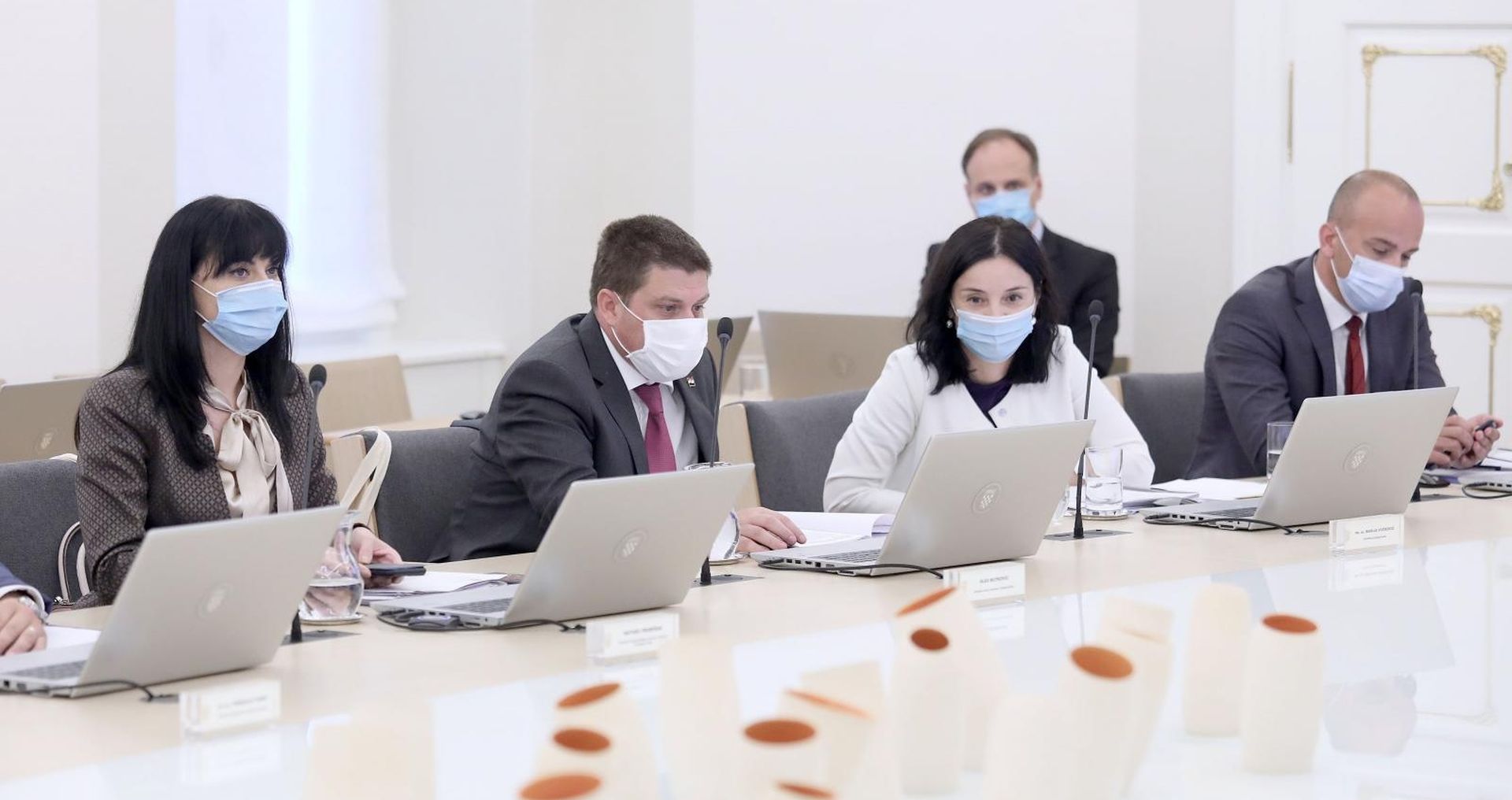 17.09.2020., Zagreb - U Banskim dvorima odrzana je 10. sjednica Vlade RH na kojoj je prva tocka dnevnog reda bila Informacija o aktualnom stanju vezanom za koronavirus u Hrvatskoj. Natasa Tramisak, Oleg Butkovic, Marija Vuckovic, Josip Salapic. 
Photo: Patrik Macek/PIXSELL