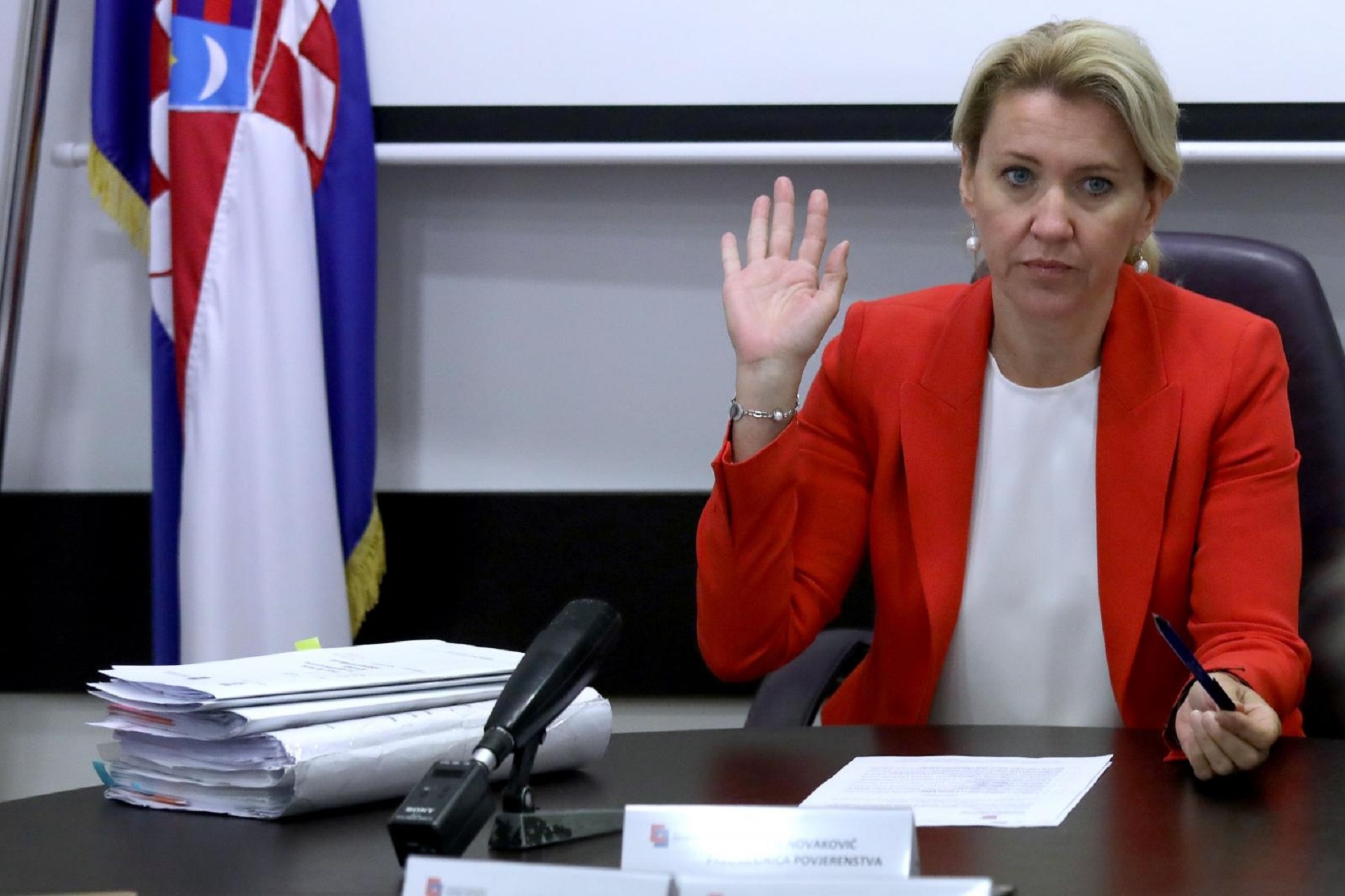 22.05.2020., Zagreb - Povjerenstvo za odlucivanje o sukobu interesa odrzalo je svoju 86. sjednicu. Predsjednica Povjerenstva Natasa Novakovic. Photo: Patrik Macek/PIXSELL