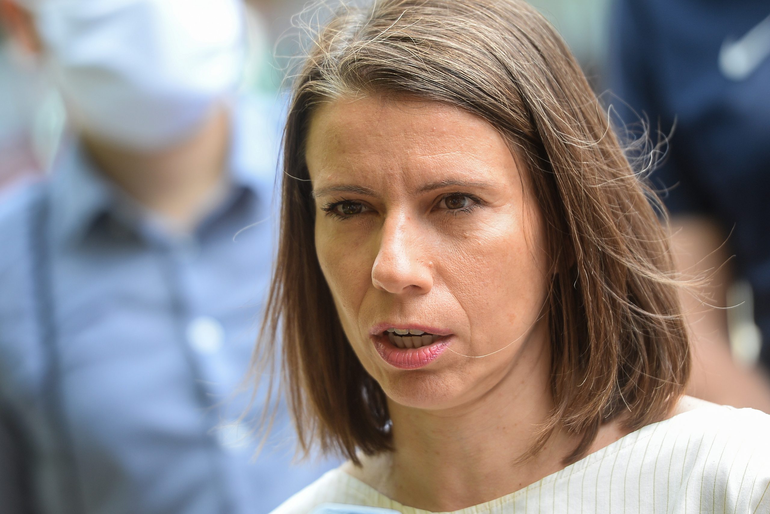 24.07.2020., Kras, Ravnice, Zagreb - Katarina Peovic, saborska zastupnica Radnicke fronte, odrzala konferenciju za medije ispred tvrtke Kras. Photo: Marko Prpic/PIXSELL