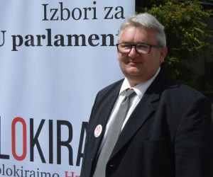 26.04.2019., Slavonski Brod - Stranka Blokirani-deblokirajmo Hrvatsku predstavila je u Slavonskom Brodu svoje kandidate za europarlamentarne izbore. Mario Strinavic, drugi na listi Blokirani-deblokirajmo Hrvatsku. Photo: Ivica Galovic/PIXSELL