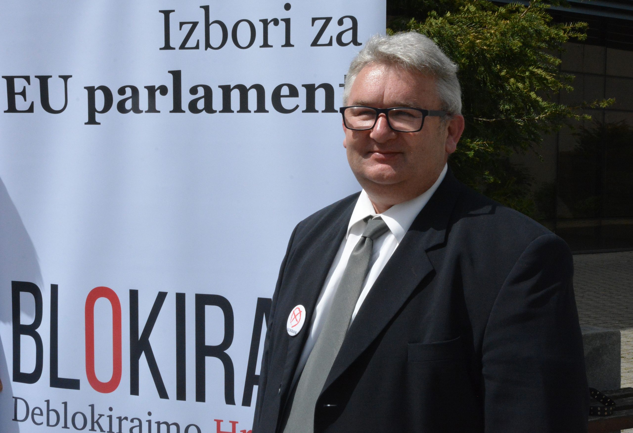 26.04.2019., Slavonski Brod - Stranka Blokirani-deblokirajmo Hrvatsku predstavila je u Slavonskom Brodu svoje kandidate za europarlamentarne izbore. Mario Strinavic, drugi na listi Blokirani-deblokirajmo Hrvatsku. Photo: Ivica Galovic/PIXSELL