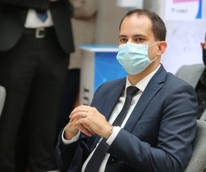 28.09.2020.,Sibenik-Predsjednik Vlade Andrej Plenkovic sudjelovao je na svecanosti otvorenja Inkubatora za nove tehnologije Trokut Sibenik. 
Photo: Dusko Jaramaz/PIXSELL