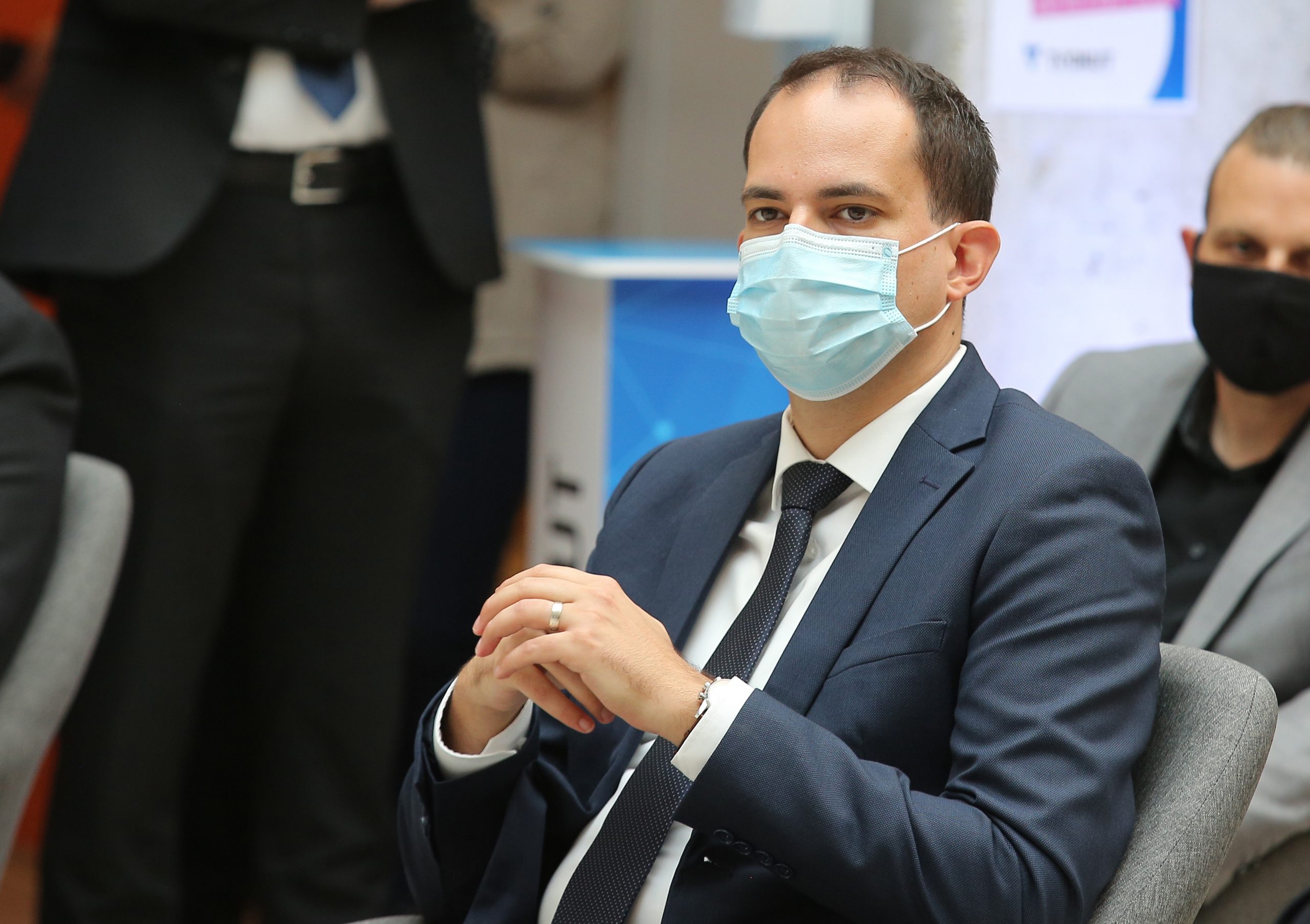 28.09.2020.,Sibenik-Predsjednik Vlade Andrej Plenkovic sudjelovao je na svecanosti otvorenja Inkubatora za nove tehnologije Trokut Sibenik. 
Photo: Dusko Jaramaz/PIXSELL