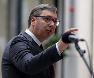 29, September, 2020, Belgrade - The President of the Republic of Serbia, Aleksandar Vucic, and the President of Eagle Hills, Muhamed Alabar, visited the final works on the construction of the Belgrade Gallery, as part of the Belgrade on Water project. Muhamed Alabar and Aleksandar Vucic. Photo: Antonio Ahel/ATAImages/PIXSELL

29, septembar, 2020, Beograd - Predsednik Republike Srbije Aleksandar Vucic i predsednik kompanije Eagle Hills Muhamed Alabar obisli su zavrsne radove na izgradnji objekta Galerija Belgrade, u okviru projekta Beograd na vodi. . Photo: Antonio Ahel/ATAImages/PIXSELL