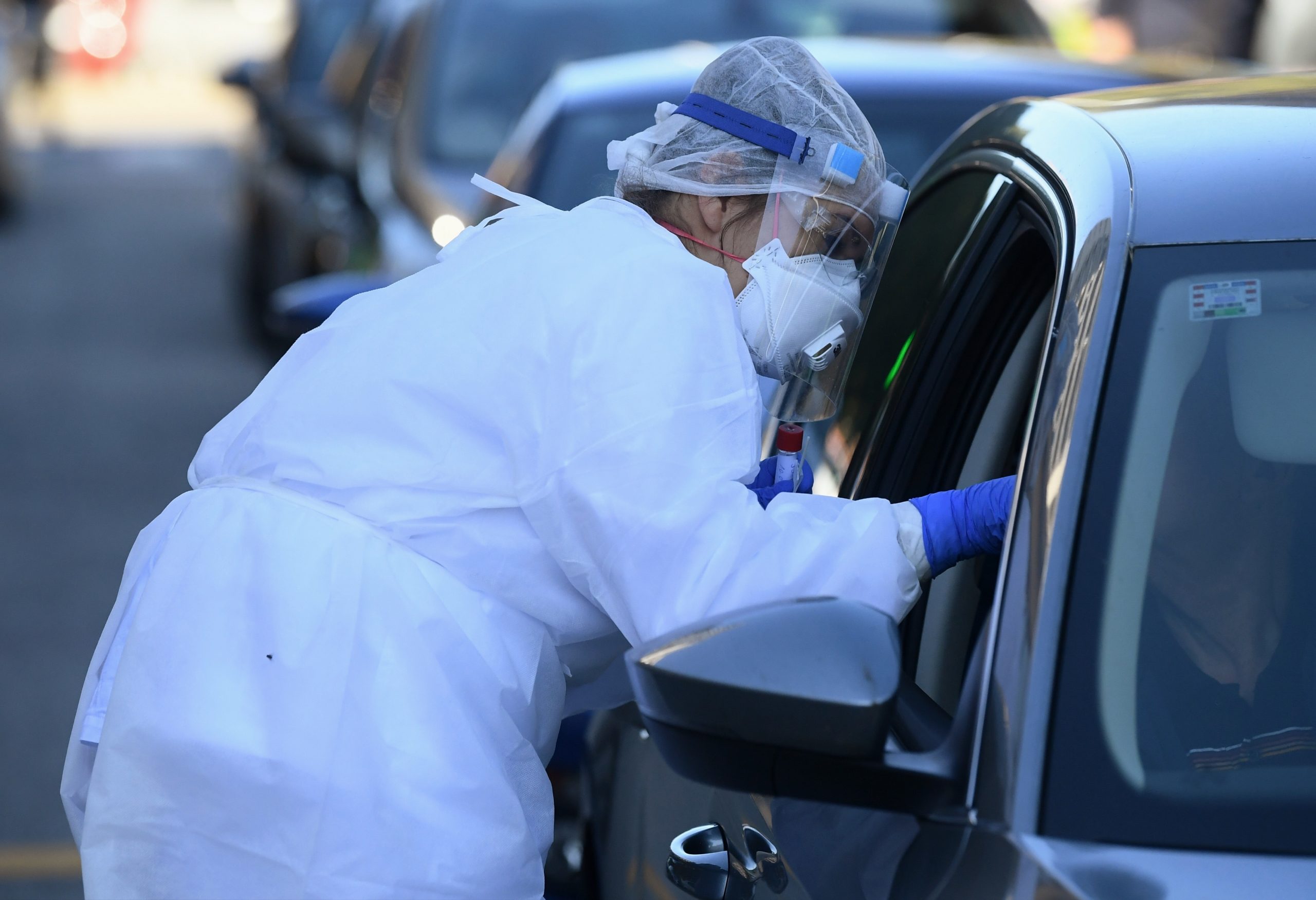 30.09.2020., Zagreb - Drive-in testiranje na COVID-19 u Domu zdravlja-Zapad u Prilazu baruna Filipovica. Photo: Marko Lukunic/PIXSELL