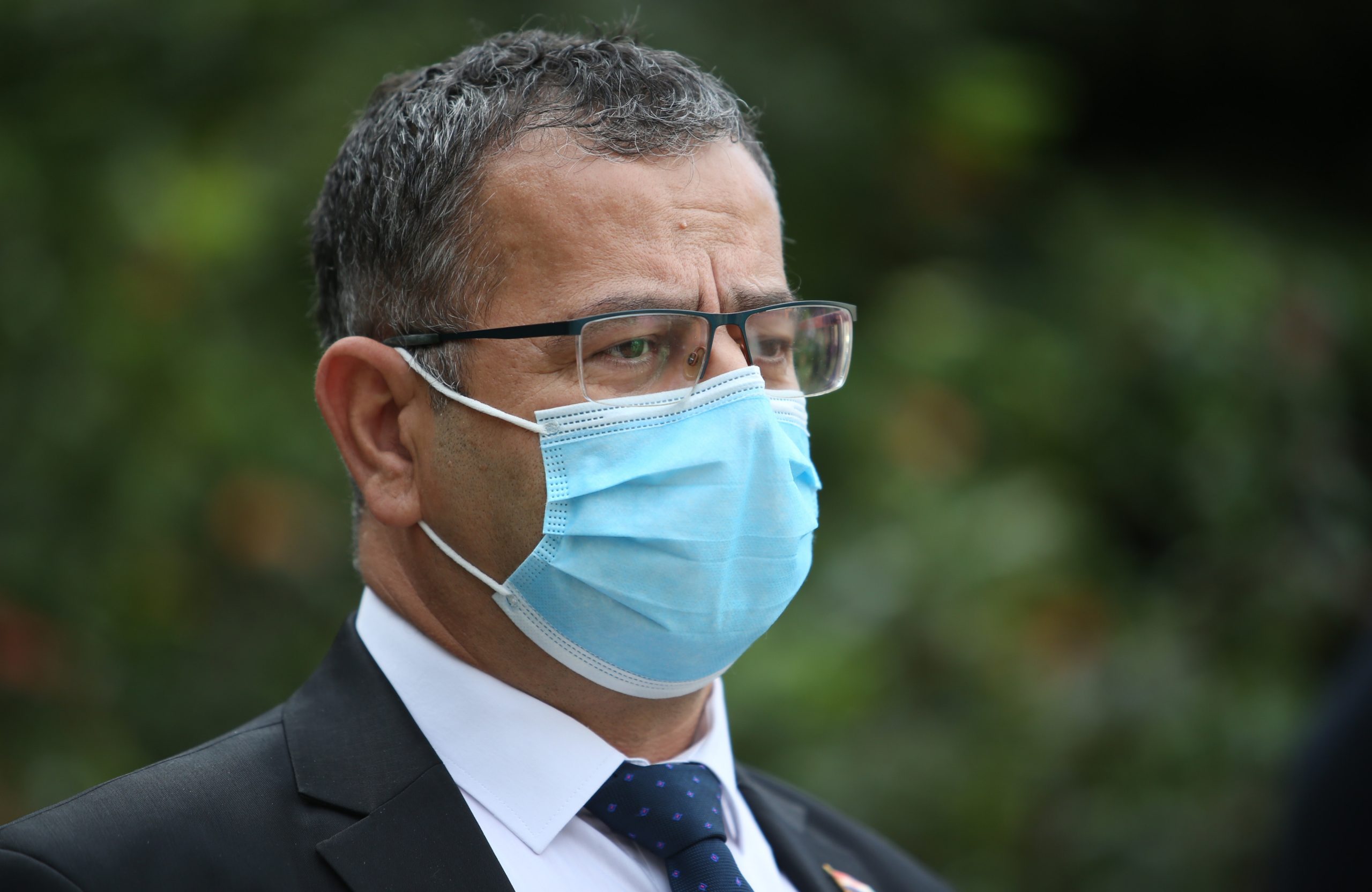30.10.2020., Split - Ispred zgrade Zupanije Splitsko-dalmatinske odrzana je konferencija za medije nakon zavrsenog sastanka stozera CZ zupanije s predstavnicima zdravstvenih ustanova na kojem su prisustvovali i predstavnici susjedne Sibensko kninske zupanije. Luka Brcic.
Photo:Ivo Cagalj/PIXSELL