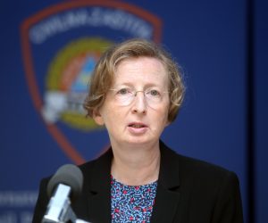 31.08.2020., Zagreb - Nacionalni stozer civilne zastite odrzao je konferenciju za medije o najnovijim detaljima sirenja koronavirusa u Hrvatskoj. Ravnateljica Klinike za infektivne bolesti "Dr. Fran Mihaljevic" Alemka Markotic. Photo: Damir Sencar/HINA/POOL/PIXSELL